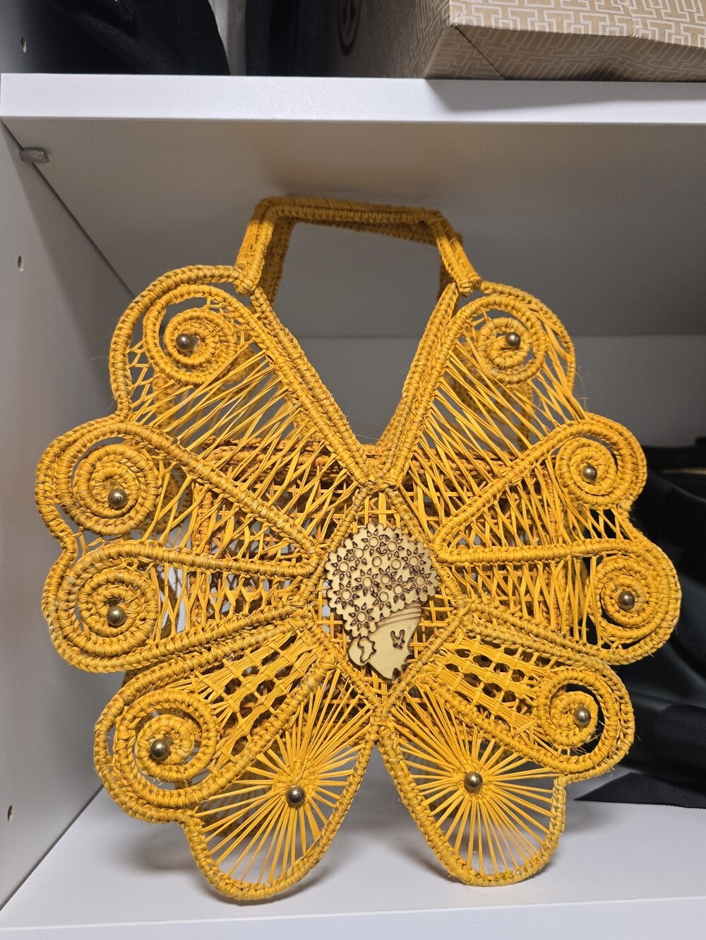Handwoven Yellow Tote Bag - Boho Summer Accessory - Picture 1 of 5